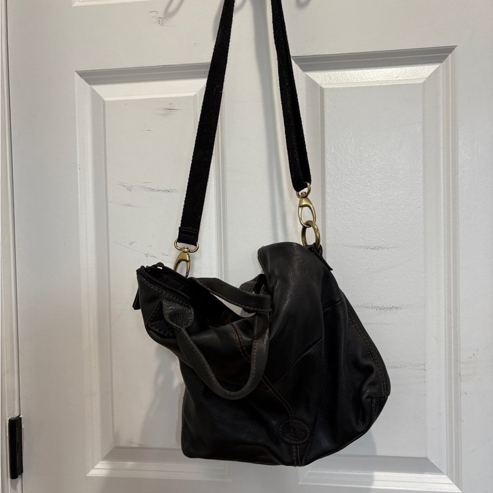 Fossil Black Leather Shoulder Bag